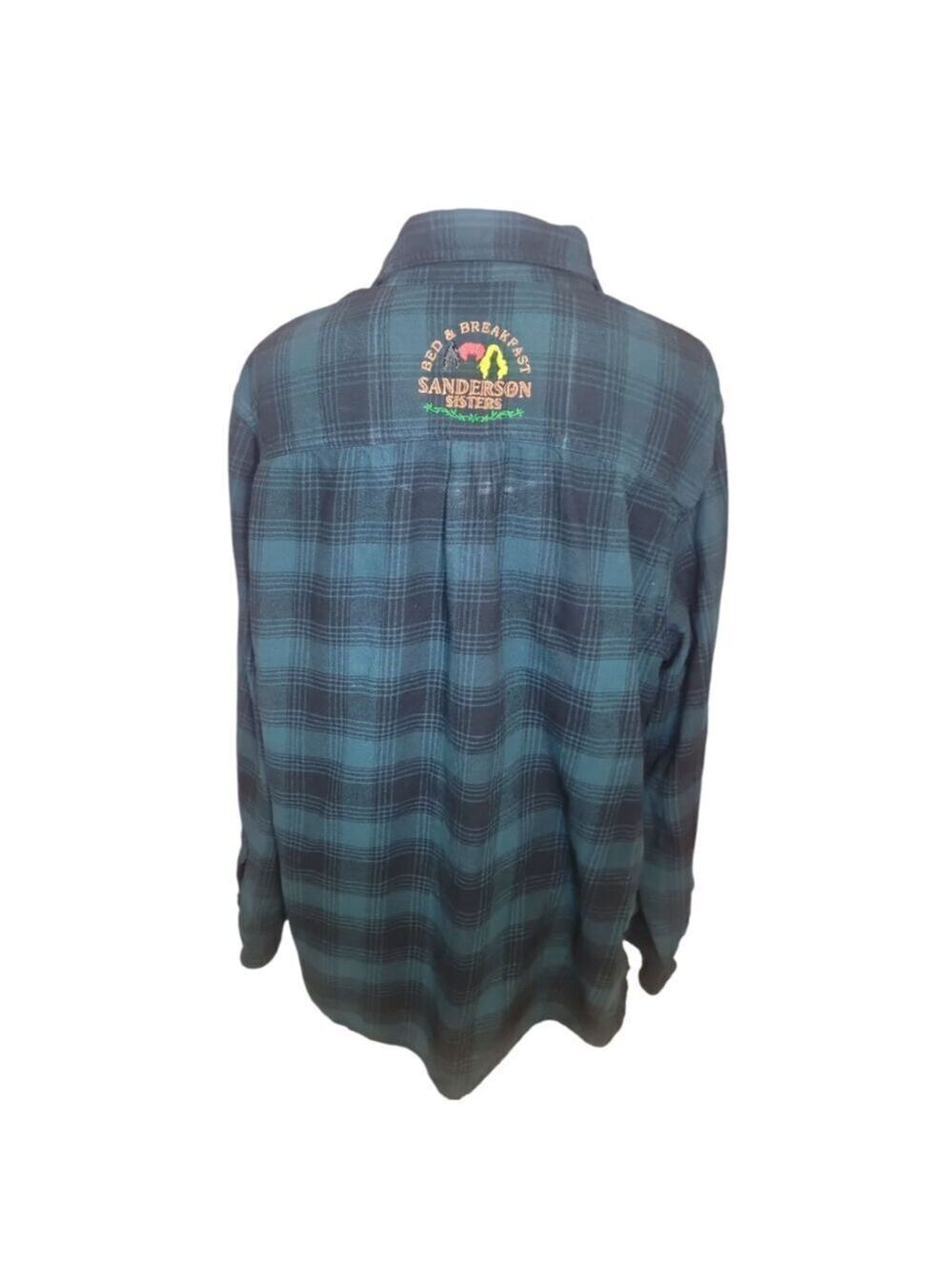 Upcycled Flannel with "Sanderson Sisters" Embroidered Patch | XL